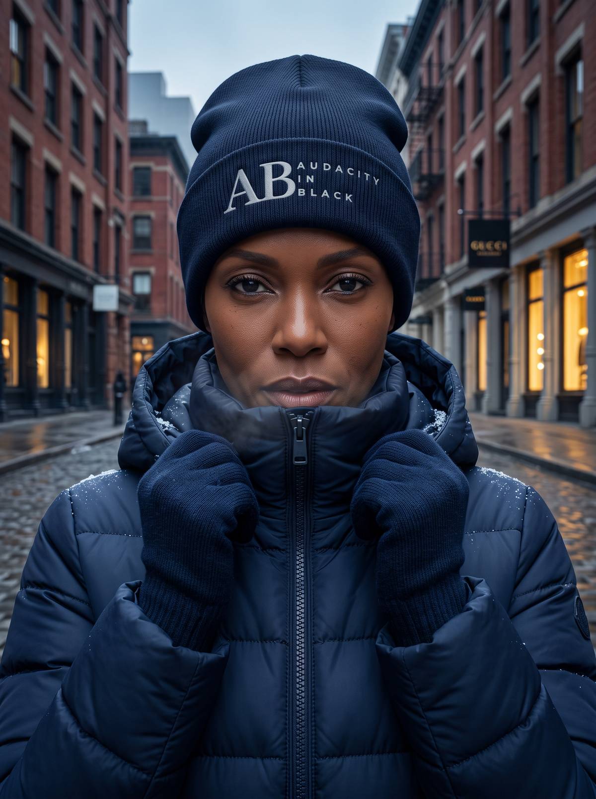 Audacity In Black Cuffed Beanie