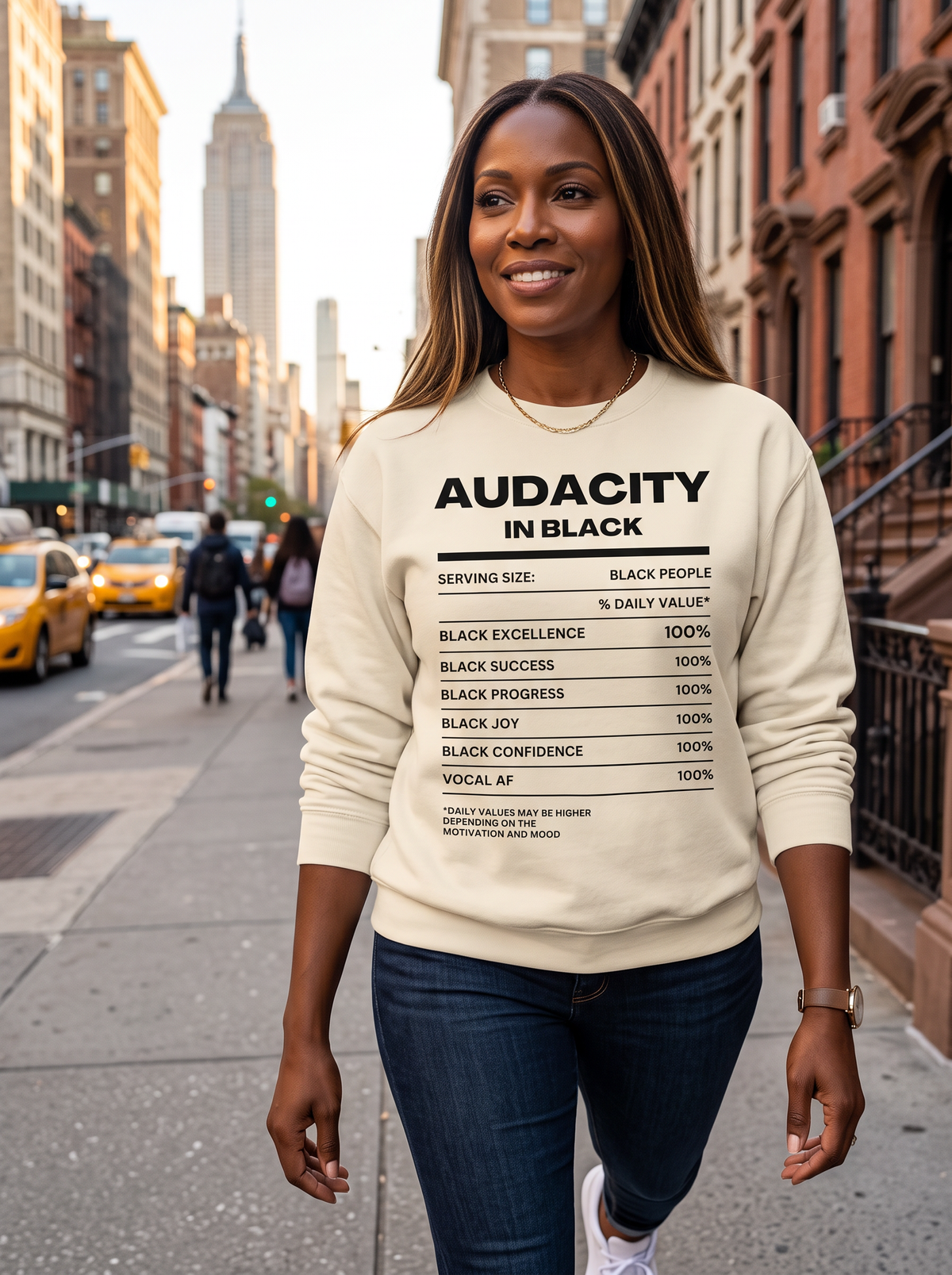 Audacity In Black Daily Values  Unisex Premium Sweatshirt