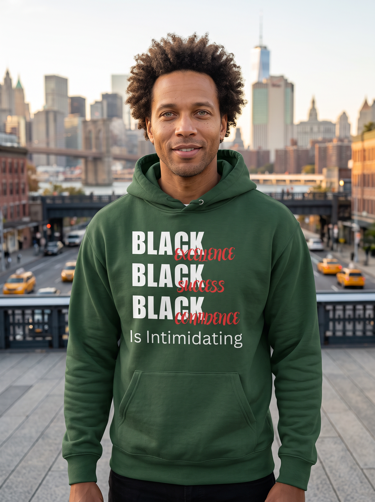 Black Excellence Is Intimidating – Bold Black Empowerment Statement Hoodie (100% Cotton Face)
