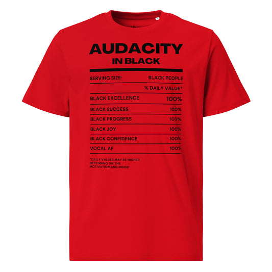 Audacity In Black DV (Unisex) organic cotton t-shirt